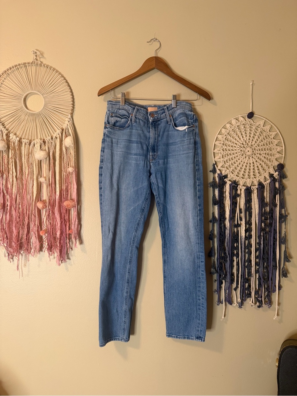 MOTHER The Mid Rise Dazzler Ankle Denim Jeans Blue Size 30